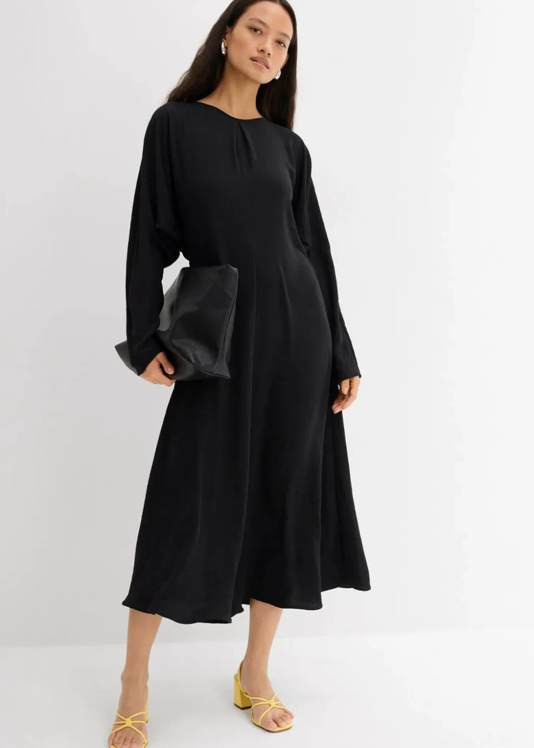 New Drapiertes Midikleid Damen Kleider|Bekleidung·Pullover & Strickjacken