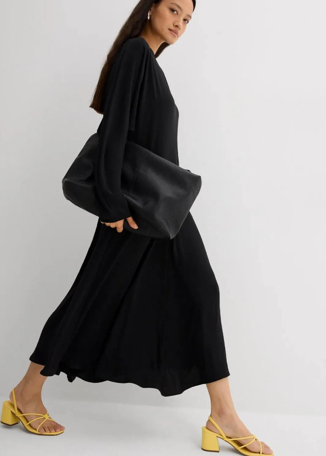 New Drapiertes Midikleid Damen Kleider|Bekleidung·Pullover & Strickjacken