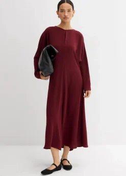 Damen bonprix Kleider|Bekleidung·Pullover & Strickjacken|Drapiertes Midikleid