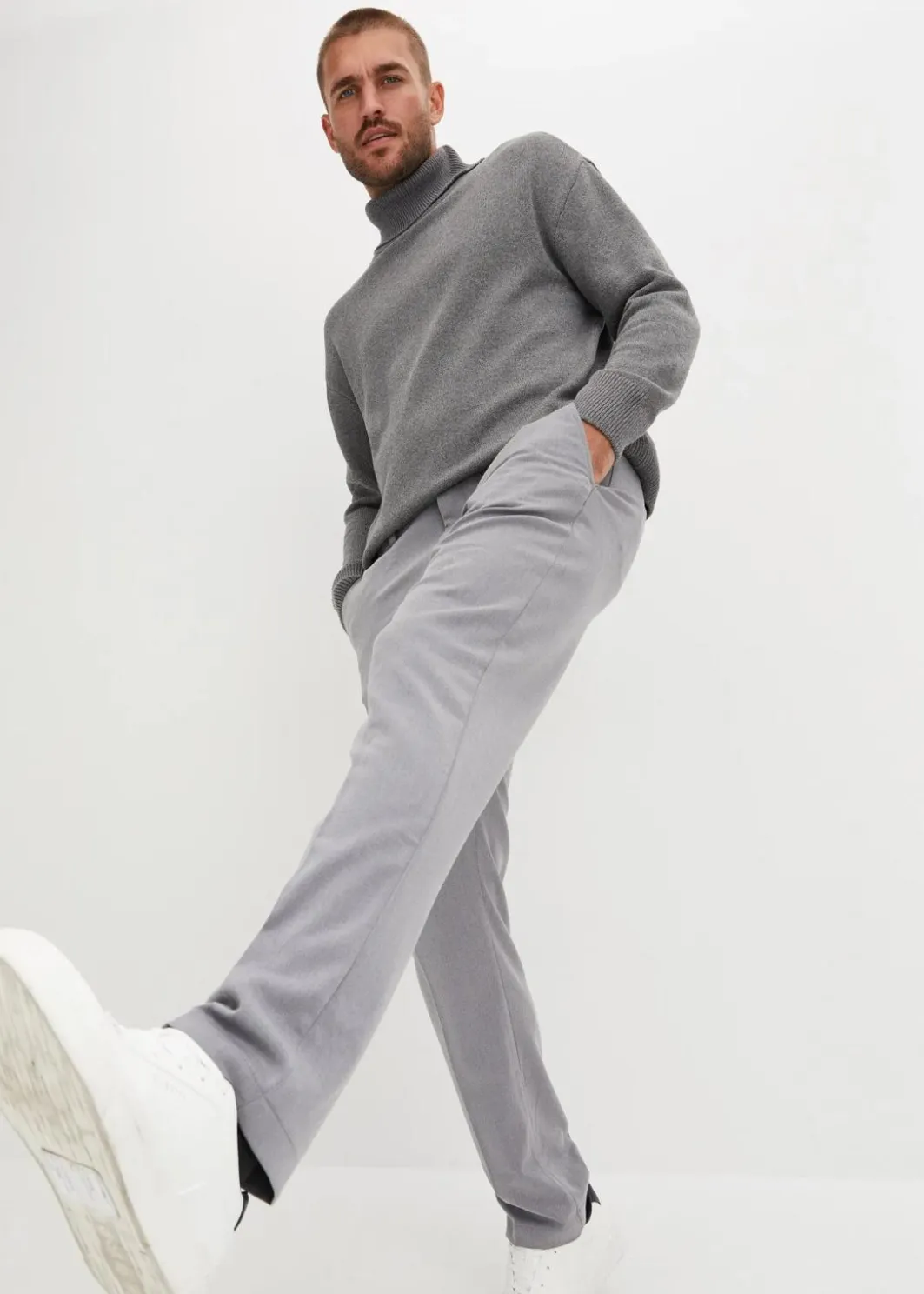 Herren bonprix Hosen|Große Größen|elegante Hose mit Bügelfalte, Regular Fit