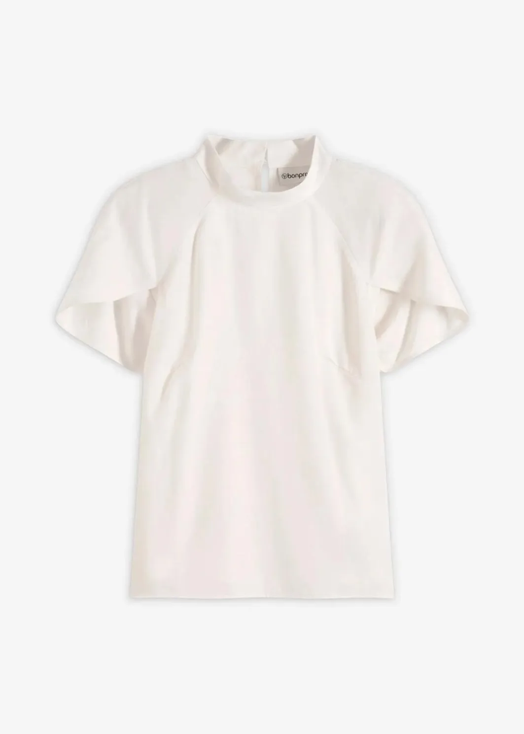 Elegante Kurzarmbluse aus glänzenden Satin Damen Blusen & Tuniken|Bekleidung·Jacken & Mäntel