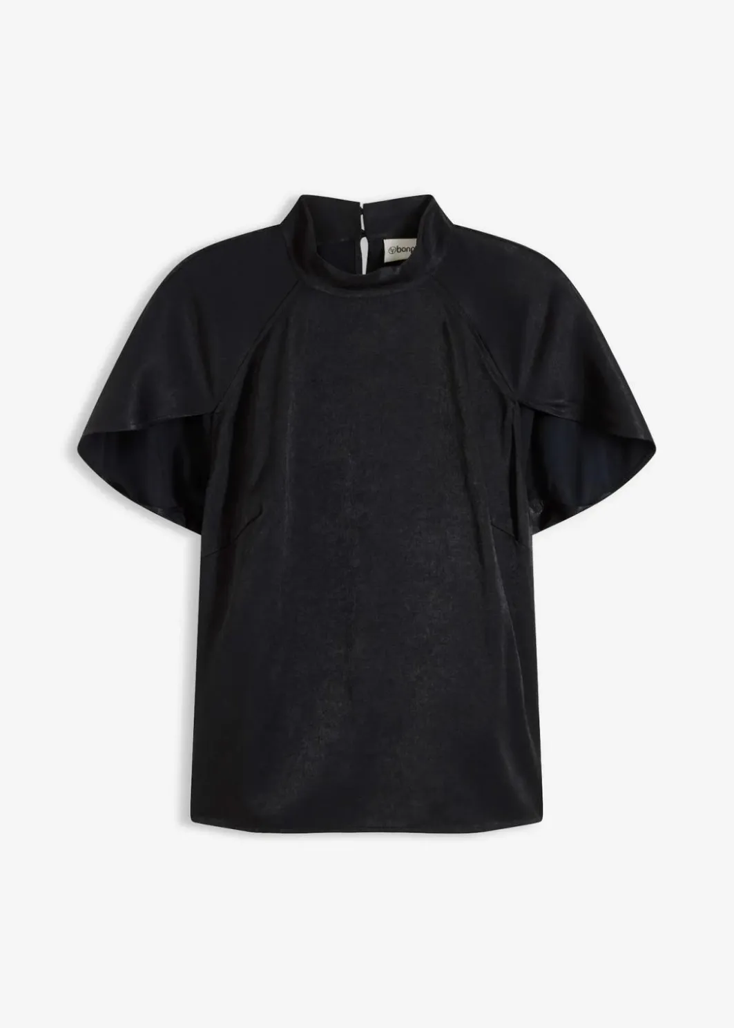 Clearance Elegante Kurzarmbluse aus glänzenden Satin Damen Bekleidung·Jacken & Mäntel|Blusen & Tuniken