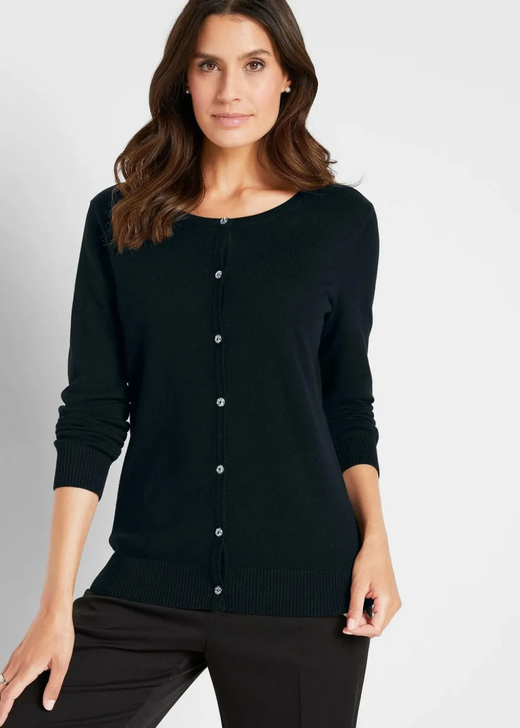 Damen bonprix Pullover & Strickjacken|Basics|Enge Feinstrickjacke