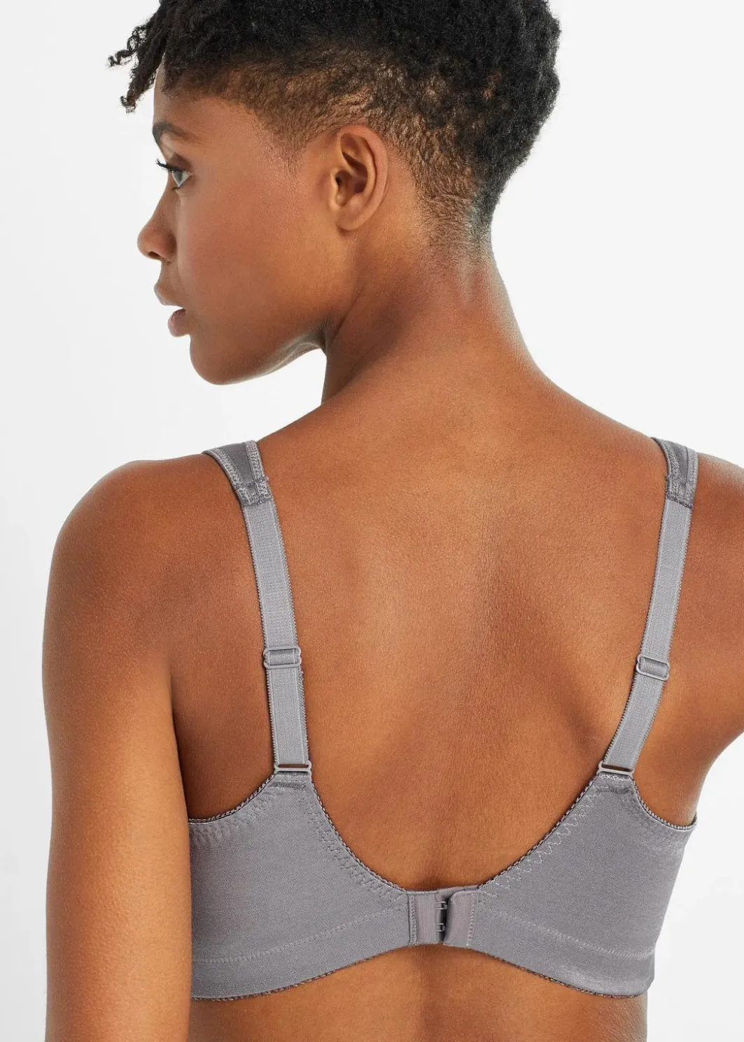 Damen bonprix Wäsche·Große Cups D-H|Wäsche·Bhs|Entlastungs-BH ohne Bügel mit gepolsterten Trägern (2er Pack)