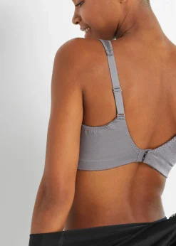 Damen bonprix Wäsche·Große Cups D-H|Wäsche·Bhs|Entlastungs-BH ohne Bügel mit gepolsterten Trägern (2er Pack)
