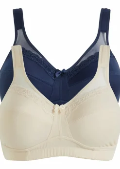 Best Entlastungs-BH ohne Bügel mit gepolsterten Trägern (2er Pack) Damen Große Cups D-H|Bhs