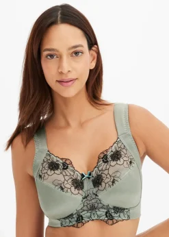 Damen bonprix Große Cups D-H|Nachhaltigere Materialien|Entlastungs-BH ohne Bügel mit gepolsterten Trägern