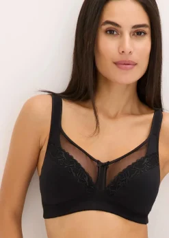 Damen bonprix Wäsche·Baumwollunterwäsche|Wäsche·Große Cups D-H|Entlastungs-BH ohne Bügel mit komfortabler Baumwolle