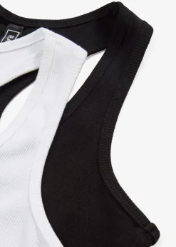 Damen bonprix Nachhaltigere Materialien|Shirts & Tops|2er-Pack Ripp-Tanktop