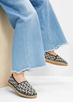 Discount Espadrilles in Bast-Optik Damen Strandmode|Slipper & Halbschuhe