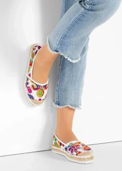 Hot Espadrilles mit Stickerei Damen Slipper & Halbschuhe|Sommerschuhe
