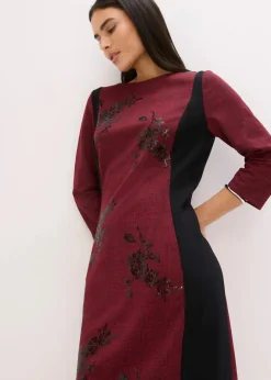 Damen bonprix Kleider|Bekleidung·Pullover & Strickjacken|Etuikleid mit Paillettenstickerei