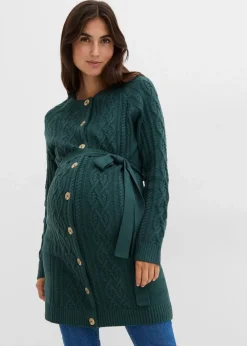 Discount Extra lange Umstands-Strickjacke und Strickkleid aus Baumwoll-Mix Damen Bekleidung·Blazer|Umstandsmode