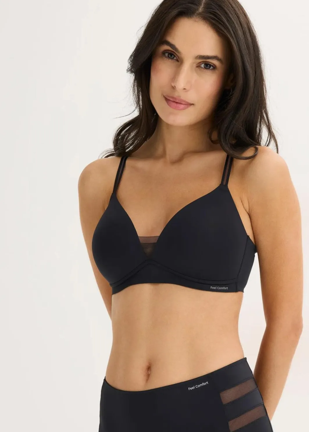 Damen bonprix Bhs|Seamless|Feel Comfort Schalen-BH ohne Bügel mit Mesheinsatz