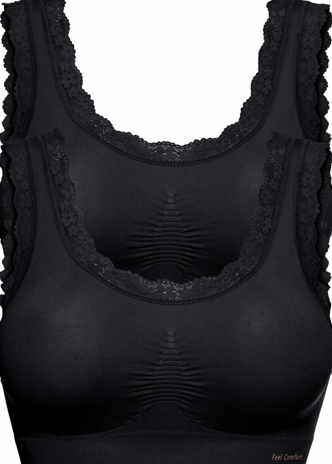 Damen bonprix Wäsche·Basics|Wäsche·Bhs|Feel Comfort Seamless Bustier (2er Pack)