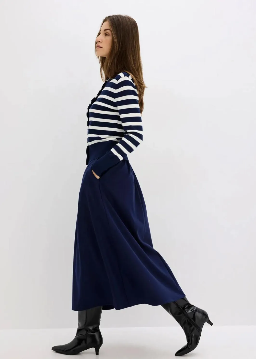 Damen bonprix Bekleidung·Umstandsmode|Pullover & Strickjacken|Feinstrick-Cardigan mit Streifen