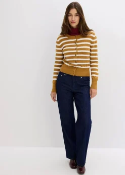 Online Feinstrick-Cardigan mit Streifen Damen Bekleidung·Umstandsmode|Pullover & Strickjacken