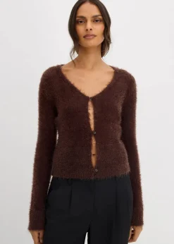 New Feinstrickjacke aus Federgarn Damen Bekleidung·Umstandsmode|Strickmode