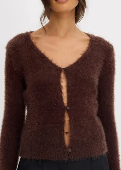 New Feinstrickjacke aus Federgarn Damen Bekleidung·Umstandsmode|Strickmode