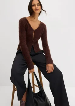New Feinstrickjacke aus Federgarn Damen Bekleidung·Umstandsmode|Strickmode