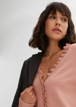 Damen bonprix Pullover & Strickjacken|Strickmode|Feinstrickjacke aus fließendem Viskose-Mix