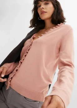 Damen bonprix Pullover & Strickjacken|Strickmode|Feinstrickjacke aus fließendem Viskose-Mix