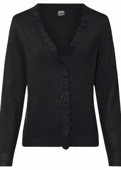 Outlet Feinstrickjacke aus fließendem Viskose-Mix Damen Pullover & Strickjacken|Strickmode