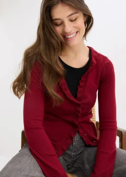 Online Feinstrickjacke aus fließendem Viskose-Mix Damen Strickmode|Pullover & Strickjacken