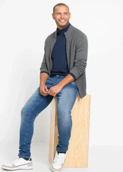 Herren bonprix Pullover & Strickjacken|Basics|Feinstrickjacke aus reiner Baumwolle