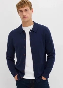Herren bonprix Große Größen|Pullover & Strickjacken|Feinstrickjacke mit edler Merinowolle, Slim Fit