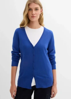 Damen bonprix Bekleidung·Röcke|Bekleidung·Jeans|Feinstrickjacke mit Knopfleiste