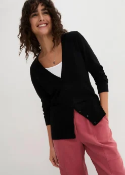 Sale Feinstrickjacke mit Knopfleiste Damen Strickmode|Pullover & Strickjacken