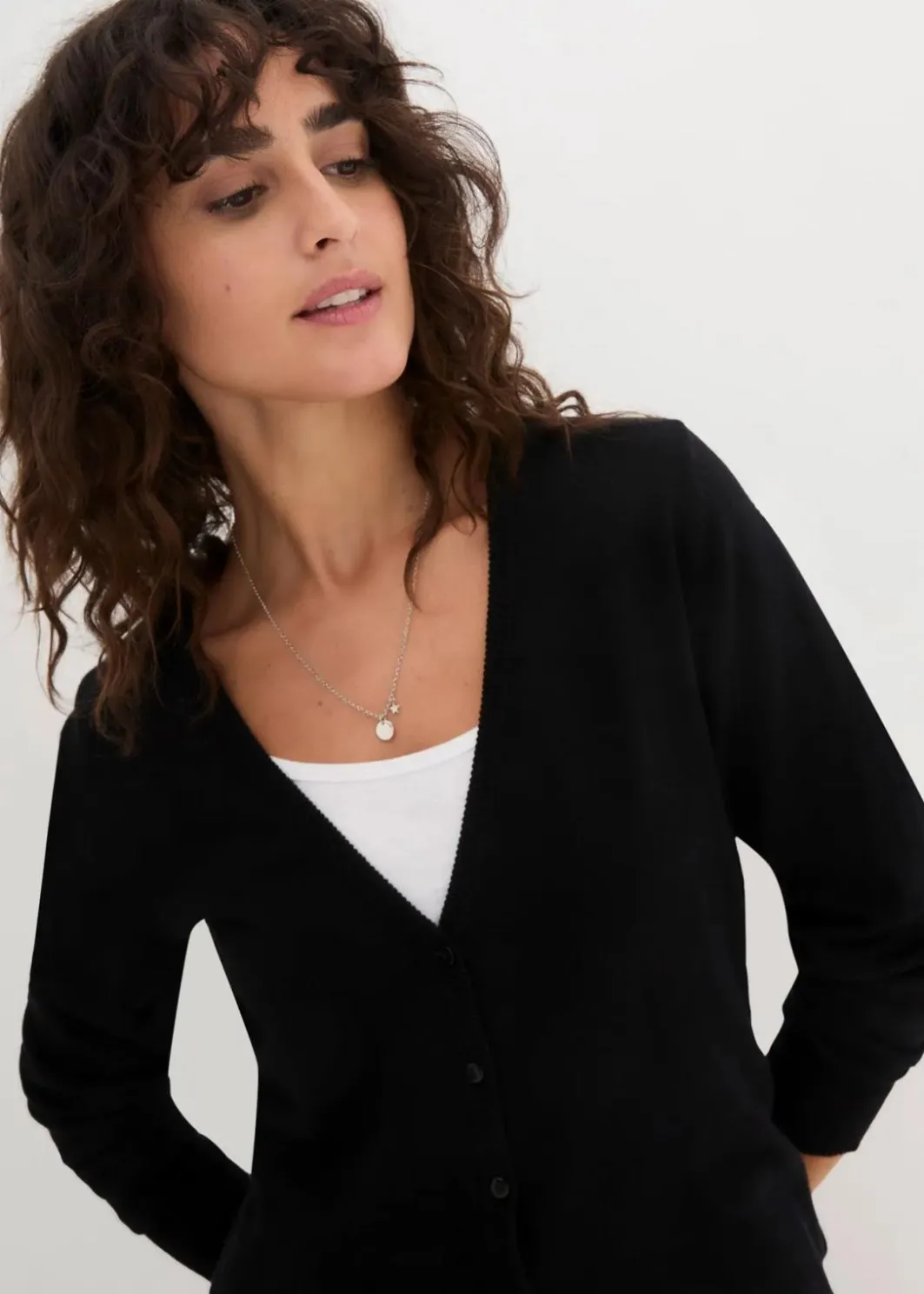 Sale Feinstrickjacke mit Knopfleiste Damen Strickmode|Pullover & Strickjacken
