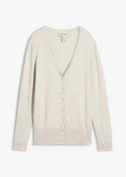 Damen bonprix Bekleidung·Röcke|Bekleidung·Jeans|Feinstrickjacke mit Knopfleiste