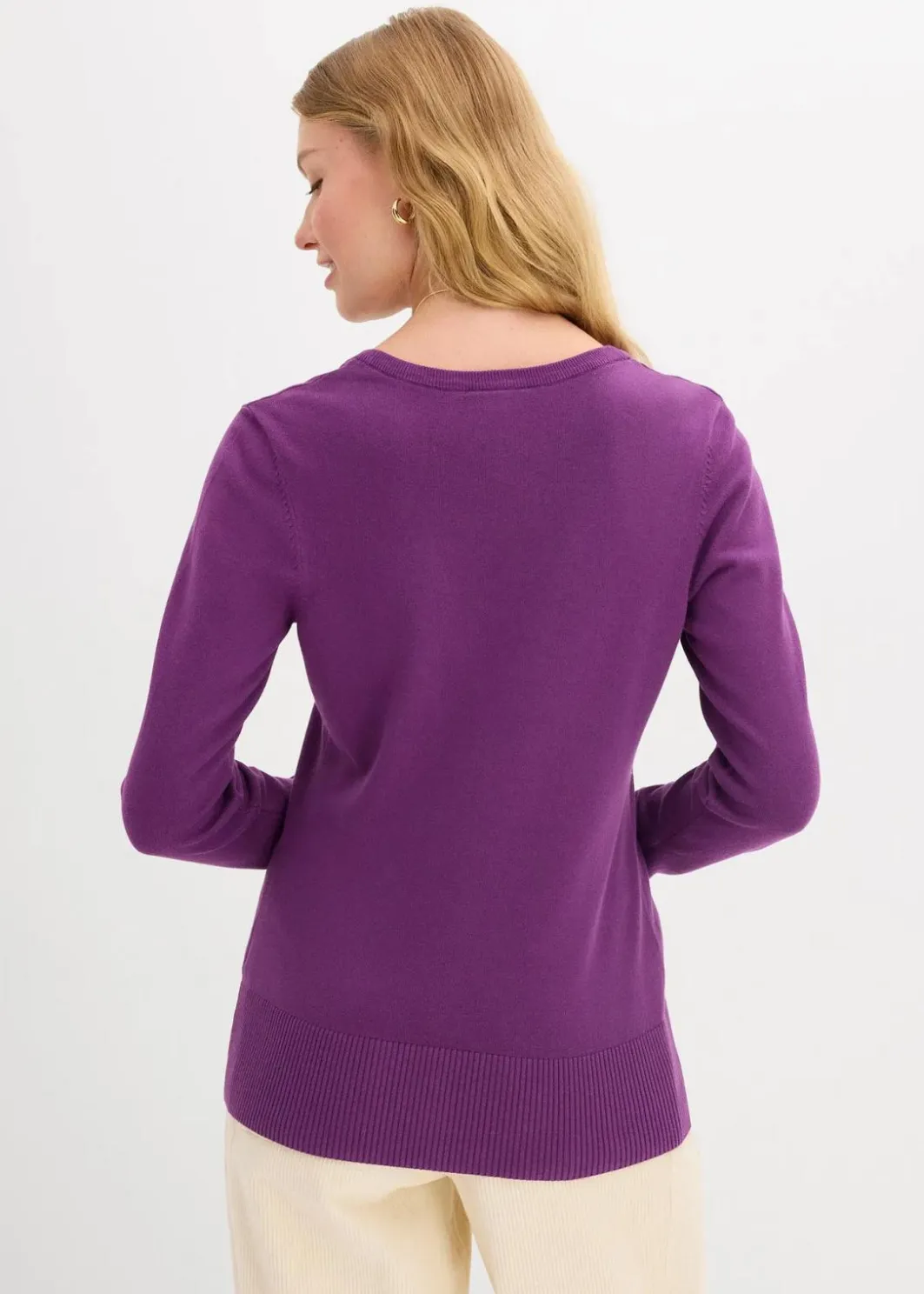 Damen bonprix Bekleidung·Röcke|Bekleidung·Jeans|Feinstrickjacke mit Knopfleiste