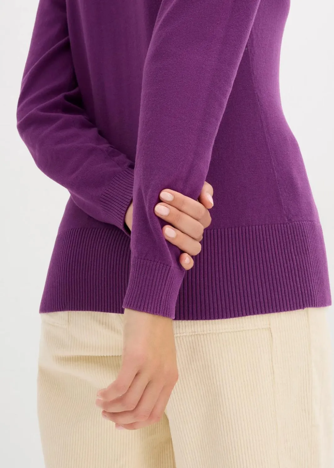 Damen bonprix Bekleidung·Röcke|Bekleidung·Jeans|Feinstrickjacke mit Knopfleiste