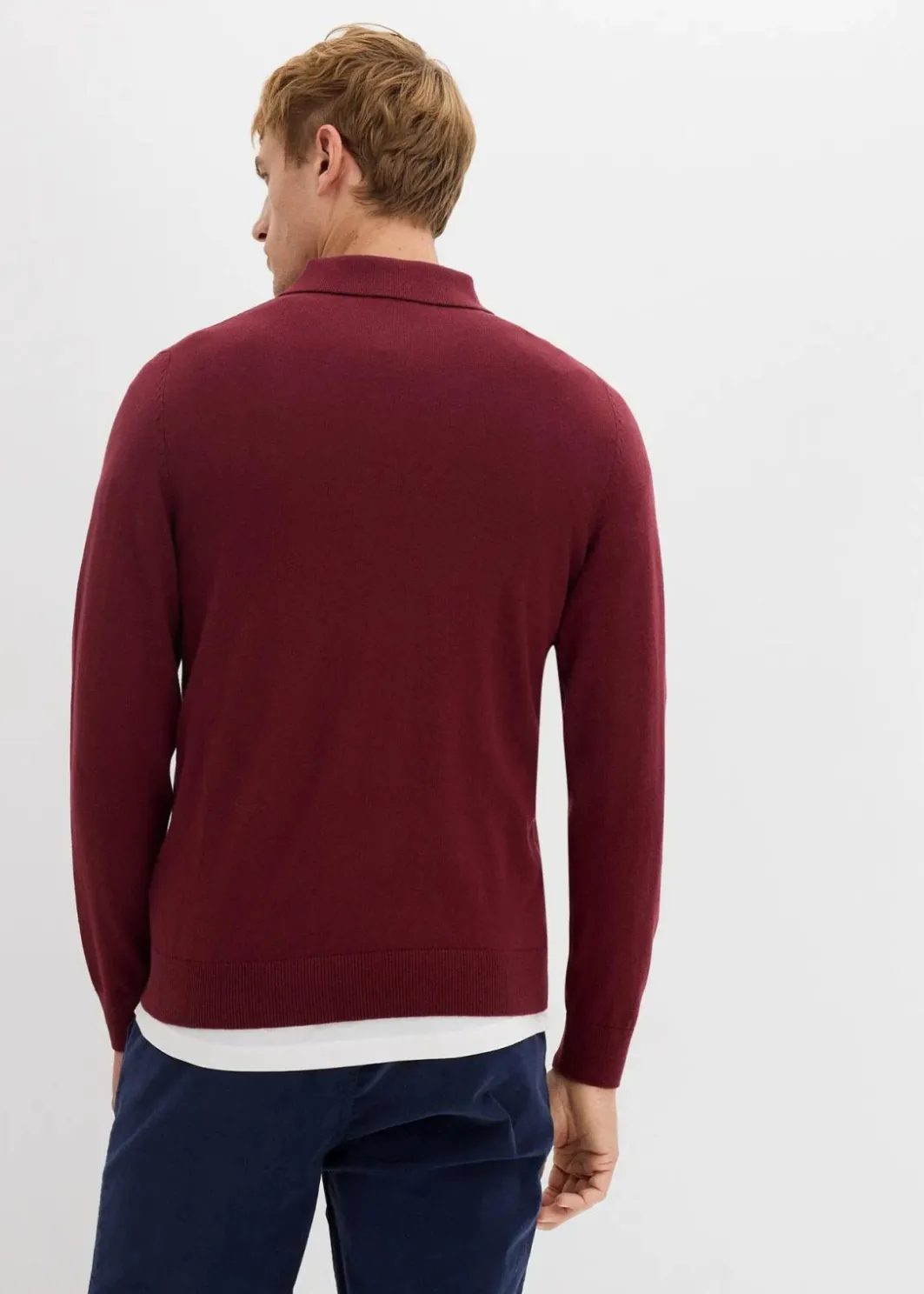 New Feinstrick-Polopullover mit edler Merinowolle, Slim Fit Herren Pullover & Strickjacken|Basics
