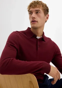 New Feinstrick-Polopullover mit edler Merinowolle, Slim Fit Herren Pullover & Strickjacken|Basics