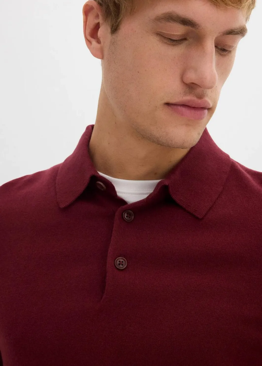 New Feinstrick-Polopullover mit edler Merinowolle, Slim Fit Herren Pullover & Strickjacken|Basics