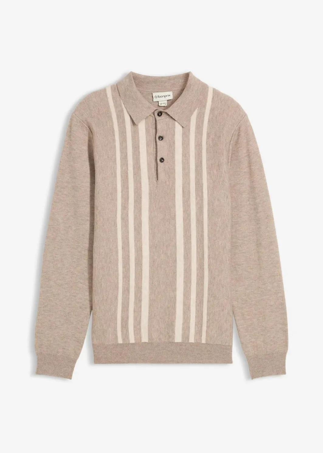 Herren bonprix Große Größen|Pullover & Strickjacken|Feinstrick-Polopullover, Slim Fit