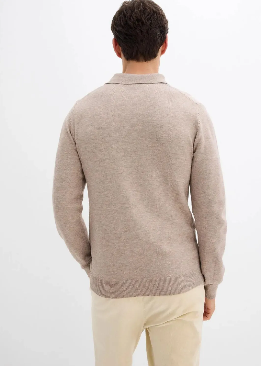 Herren bonprix Große Größen|Pullover & Strickjacken|Feinstrick-Polopullover, Slim Fit