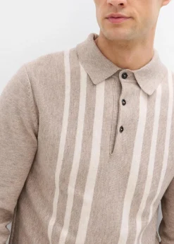 Herren bonprix Große Größen|Pullover & Strickjacken|Feinstrick-Polopullover, Slim Fit