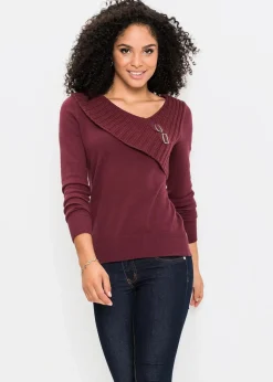 Damen bonprix Bekleidung·Umstandsmode|Strickmode|Feinstrickpullover aus Baumwoll-Mix