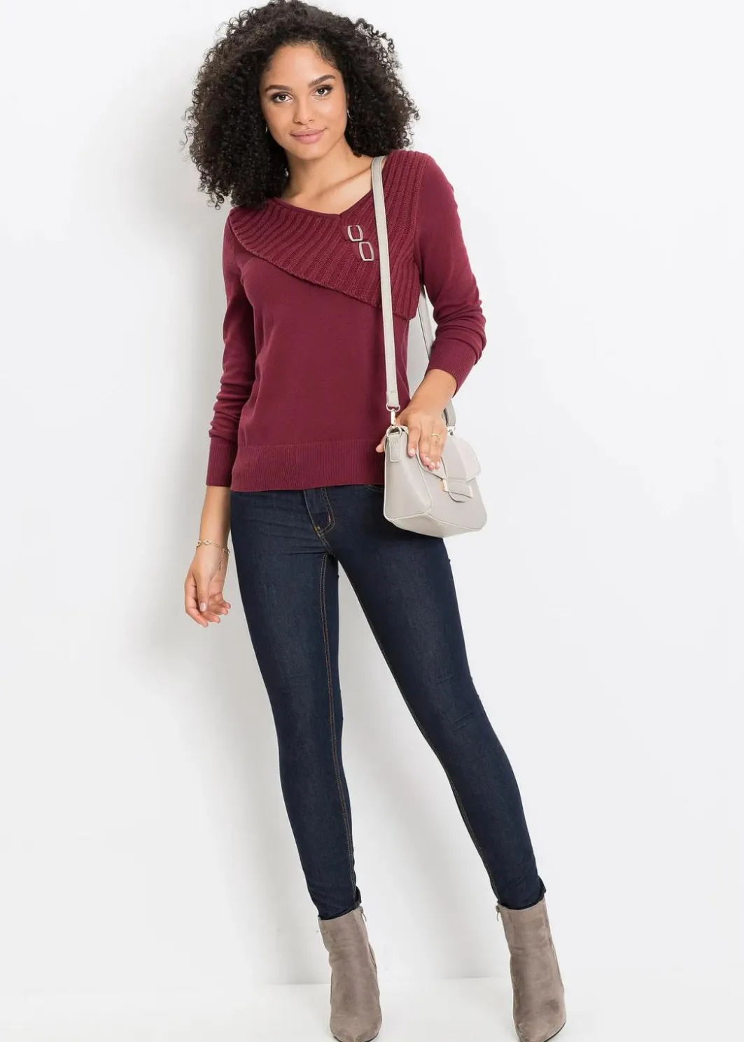 Damen bonprix Bekleidung·Umstandsmode|Strickmode|Feinstrickpullover aus Baumwoll-Mix