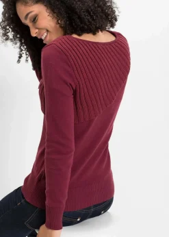 Damen bonprix Bekleidung·Umstandsmode|Strickmode|Feinstrickpullover aus Baumwoll-Mix