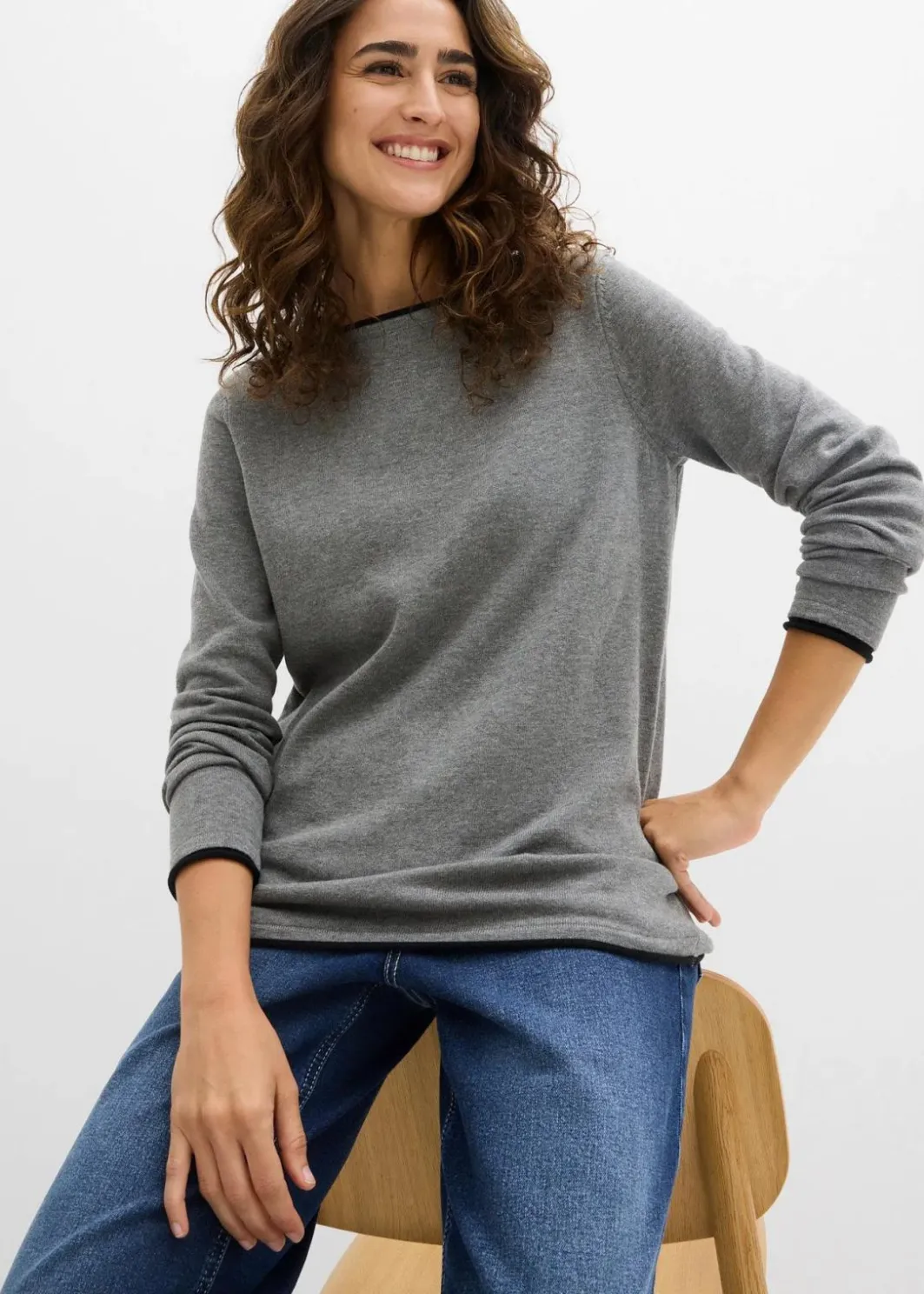 Feinstrickpullover aus Baumwollmix Damen Bekleidung·Umstandsmode|Bekleidung·Jeans