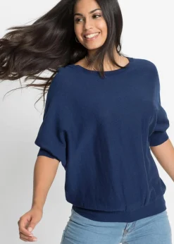 Damen bonprix Bekleidung·Umstandsmode|Strickmode|Feinstrickpullover aus Baumwoll-Mix