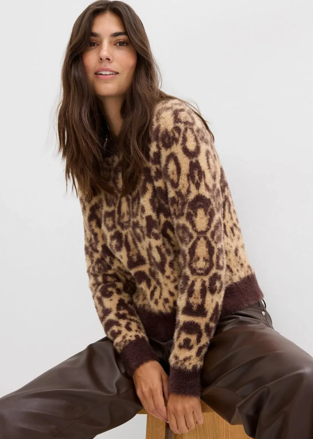 Damen bonprix Bekleidung·Umstandsmode|Strickmode|Feinstrickpullover aus flauschigem Federgarn