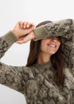 Damen bonprix Bekleidung·Umstandsmode|Strickmode|Feinstrickpullover aus flauschigem Federgarn