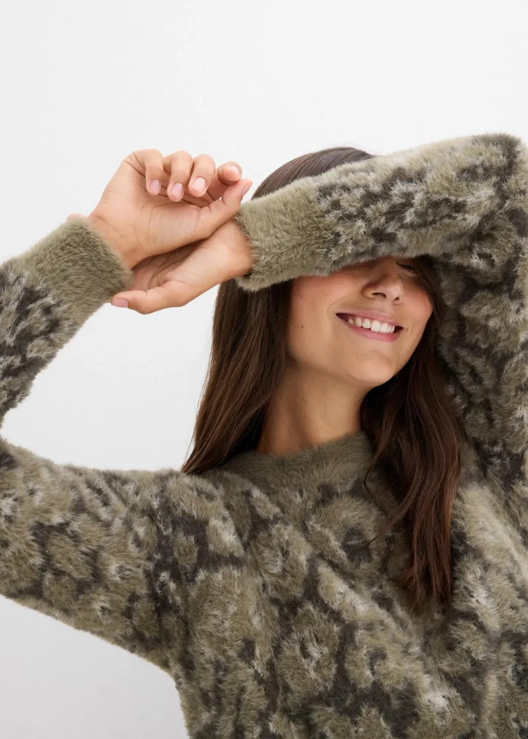 Damen bonprix Bekleidung·Umstandsmode|Strickmode|Feinstrickpullover aus flauschigem Federgarn